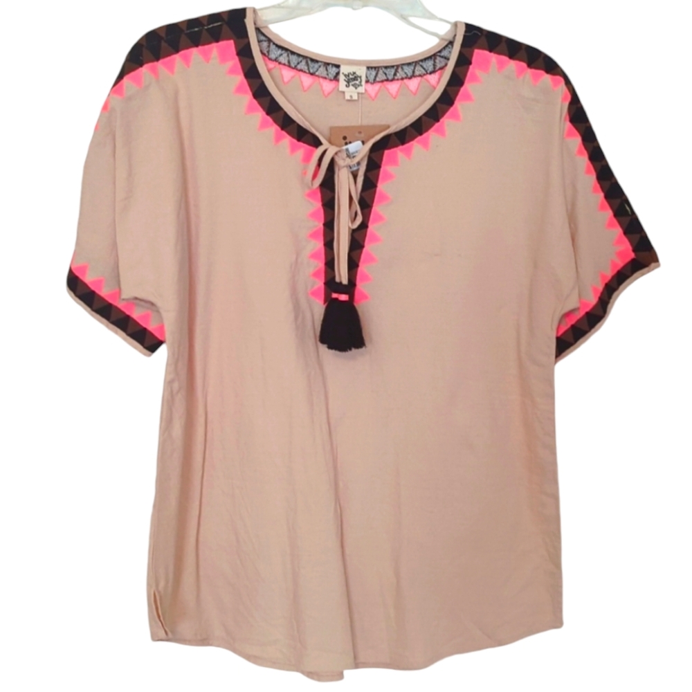 NWT ANTHROPOLOGIE IVY JANE TASSEL AZTEC TOP 🌸